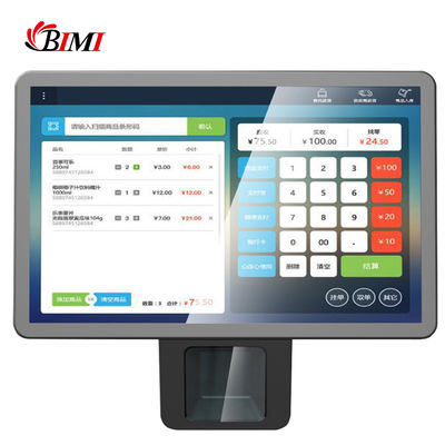 Капацитивный сенсорный Android POS с встроенным лазерным сканером для кассы супермаркета